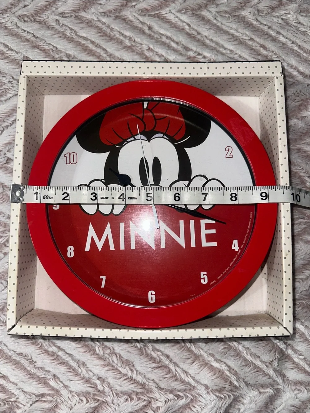 Disney Minnie Mouse Red and Black Wall Clock